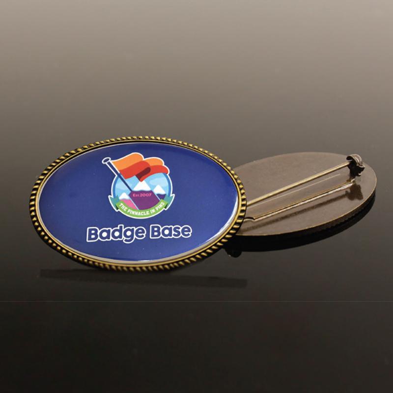 22*15mm Bronze Oval Rope Design Metal Badges